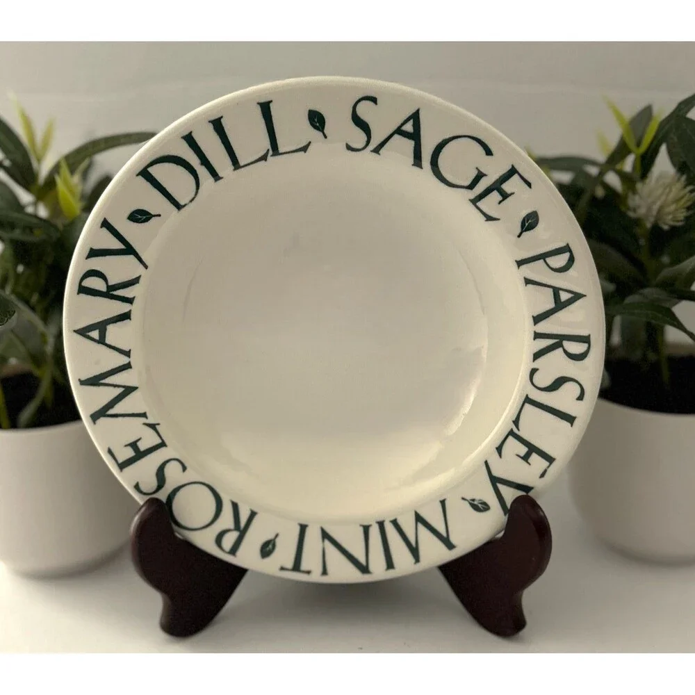 Pier 1 Herb Themed Soup Salad Bowl Sage Parsley Mint Rosemary Dill Tre Ci Italy
